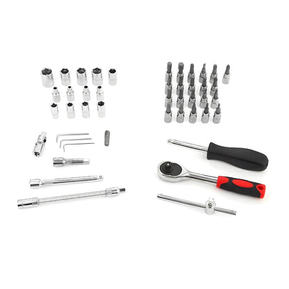 Tool Kit 46 Pieces Reversible Ratchet Wrench With Case Socket Game For Maintenance And Repair