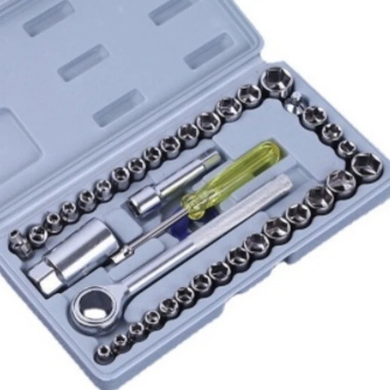 Reversible Ratchet Wrench Game Kit With Sockets-40 Pieces + Team Tools Case, Screwdriver Kit