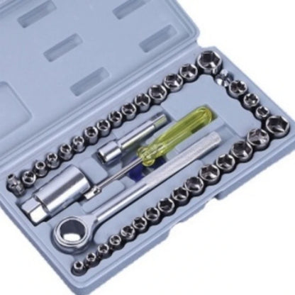 Reversible Ratchet Wrench Game Kit With Sockets-40 Pieces + Team Tools Case, Screwdriver Kit