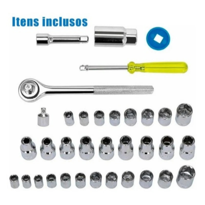 Reversible Ratchet Wrench Game Kit With Sockets-40 Pieces + Team Tools Case, Screwdriver Kit