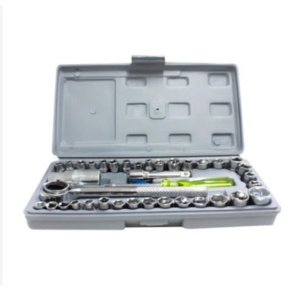 Reversible Ratchet Wrench Game Kit With Sockets-40 Pieces + Team Tools Case, Screwdriver Kit