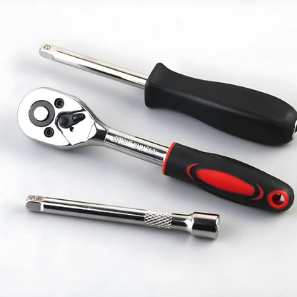 Tool Kit 46 Pieces Reversible Ratchet Wrench With Case Socket Game For Maintenance And Repair