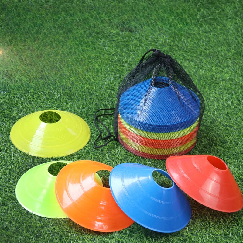 10 Pcs Treinamento de Futebol Jogo de Bola de Futebol Disco de Agilidade Conjunto de Cones de Disco Multi Esporte Treinamento Espaço Cones Com Suporte de Suporte de Plástico