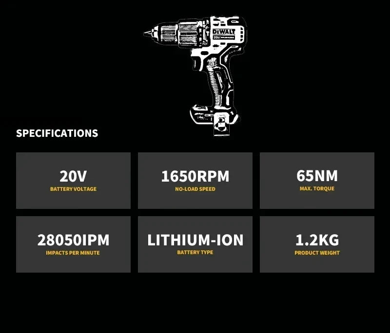 DeWalt DCD800 10MM Broca Elétrica Sem Escova Chave de Fenda Sem Fio Broca Compacta Broca Sem Fio Ferramentas Elétricas Para Dewalt 20V Bateria.