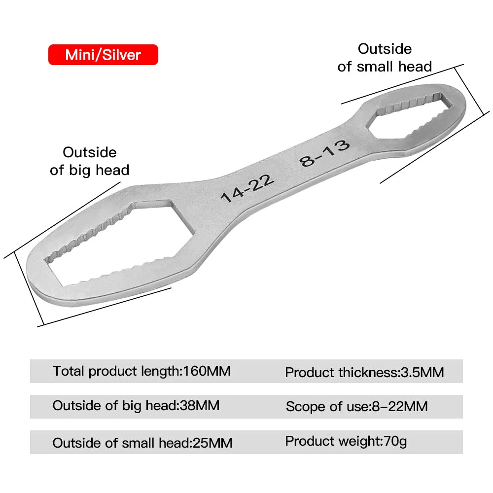 8-22mm Universal Torx Chave Auto-aperto Ajustável Óculos Chave Placa Dupla Cabeça Torx Chave Torx Ferramentas Manuais para Fábrica.