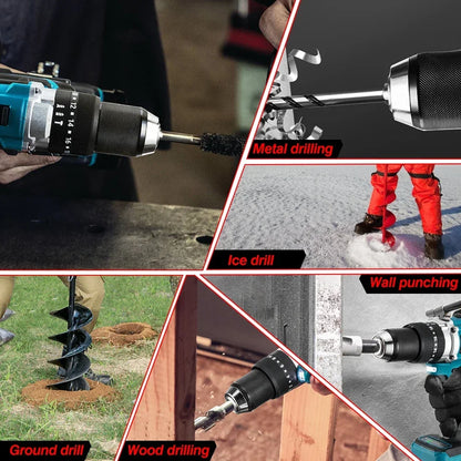 1500 W Brushless Impacto Elétrico Broca 20 + 3 Torque 3 Em 1 Chave de fenda elétrica Martelo Broca Ferramentas elétricas para Makita 18V Bateria.