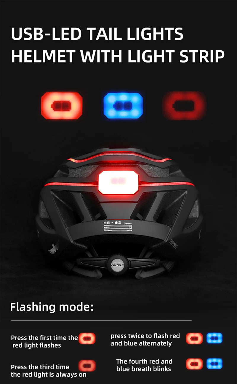 Capacete de bicicleta MTB Ride LED Luzes Capacete de bicicleta de estrada para homens e mulheres Esportes ao ar livre Pro Ciclismo Casco Bicicleta Boné de segurança.