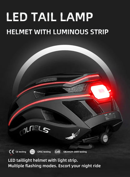 Capacete de bicicleta MTB Ride LED Luzes Capacete de bicicleta de estrada para homens e mulheres Esportes ao ar livre Pro Ciclismo Casco Bicicleta Boné de segurança.