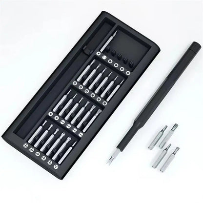 Conjunto de chave de fenda de precisão magnética 25 em 1 Mini kit de ferramentas para reparo de PC para celular Hardware profissional de reparo com bits hexagonais Torx.