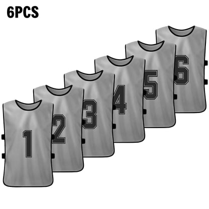 6 PCS / 2 PCS Adultos Futebol Pinnies Secagem Rápida Equipe de Futebol Jerseys Esportes Juvenis Scrimmage Equipe de Futebol Numerada Babadores Colete Esportivo.