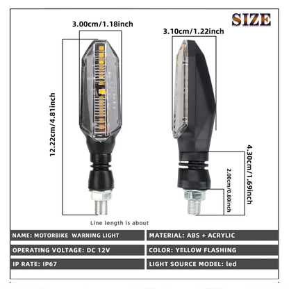 2 PCS Motocicleta Sinais Luz Traseira 12 LED Amarelo Fluindo Luz de Sinalização de Volta Pisca-pisca Moto Piscando Luzes de Direção Indicador de Parada.