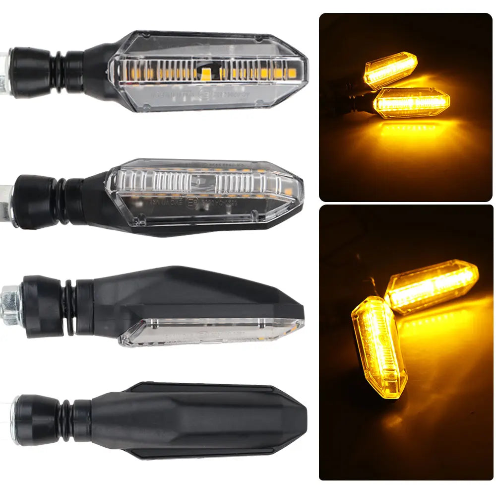 2 PCS Motocicleta Sinais Luz Traseira 12 LED Amarelo Fluindo Luz de Sinalização de Volta Pisca-pisca Moto Piscando Luzes de Direção Indicador de Parada.