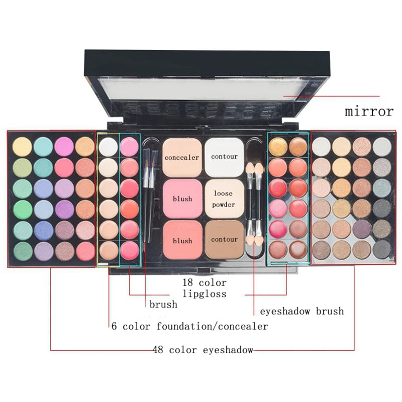 40/74/78 Cores Glitter Paleta de Sombras Matte À Prova D' Água de Longa Duração Kit de Cosméticos em Pó Compacto Moda Feminina Ferramentas de Maquiagem.