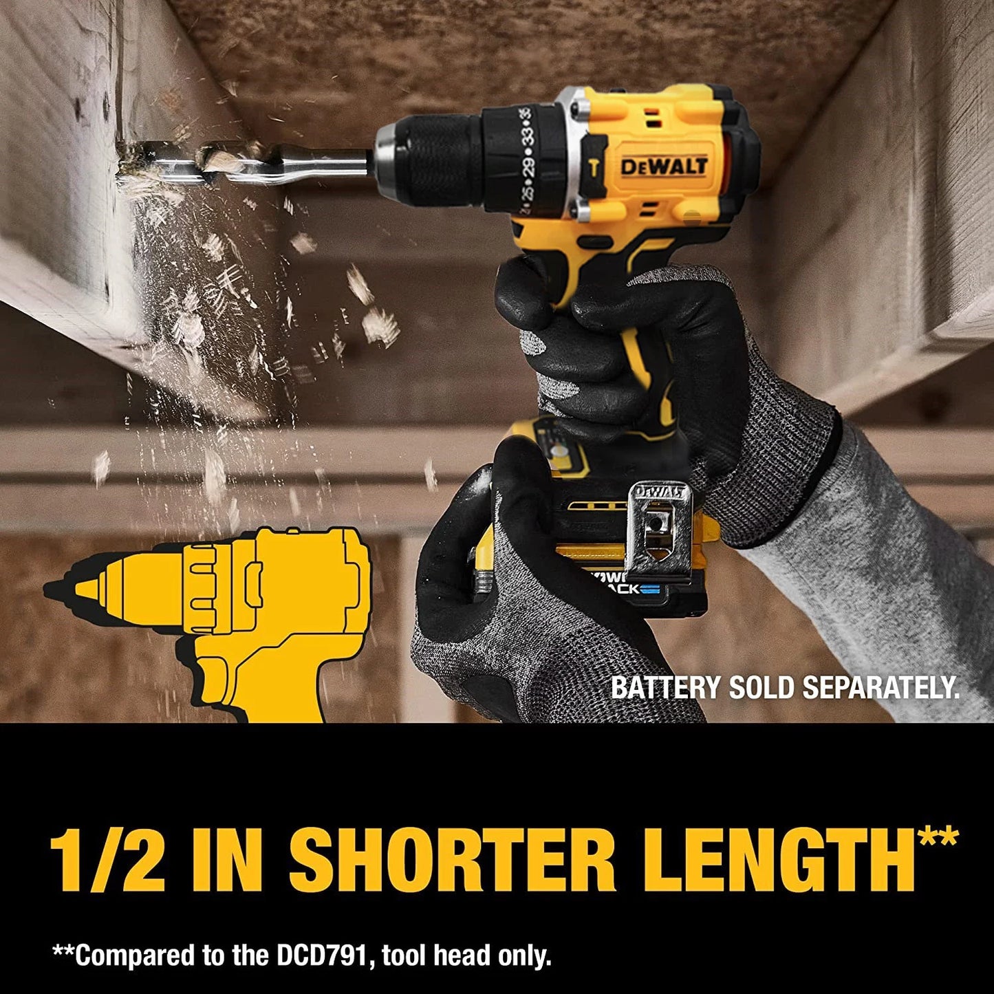 DeWalt DCD800 10MM Broca Elétrica Sem Escova Chave de Fenda Sem Fio Broca Compacta Broca Sem Fio Ferramentas Elétricas Para Dewalt 20V Bateria.