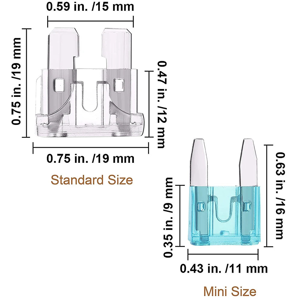 Fusível de Caminhão Automotivo, 300 Peças, Fusível de Carro 5, 7, 10, 15, 20, 25, Kit de Sortimento de 30 Lâminas para Carro, Mini Conjunto de Lâminas, Tamanho Pequeno.