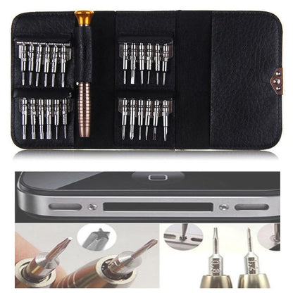 Conjunto de chave de fenda de precisão magnética 25 em 1 Mini kit de ferramentas para reparo de PC para celular Hardware profissional de reparo com bits hexagonais Torx.