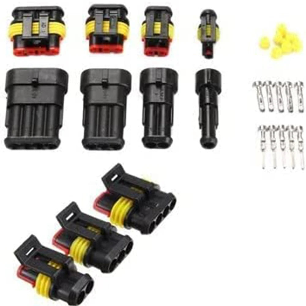 711 Pcs 43 kit à prova d'água automóvel conector elétrico terminal 1/2/3/4/5/6 macho e fêmea pino automóvel fio conector kit.