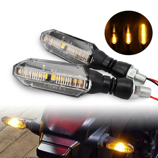 2 PCS Motocicleta Sinais Luz Traseira 12 LED Amarelo Fluindo Luz de Sinalização de Volta Pisca-pisca Moto Piscando Luzes de Direção Indicador de Parada.