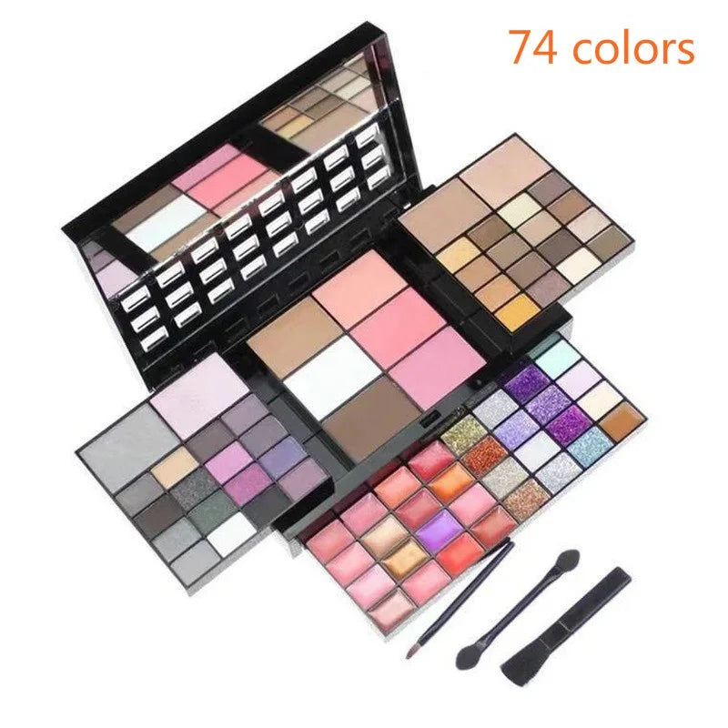 40/74/78 Cores Glitter Paleta de Sombras Matte À Prova D' Água de Longa Duração Kit de Cosméticos em Pó Compacto Moda Feminina Ferramentas de Maquiagem.