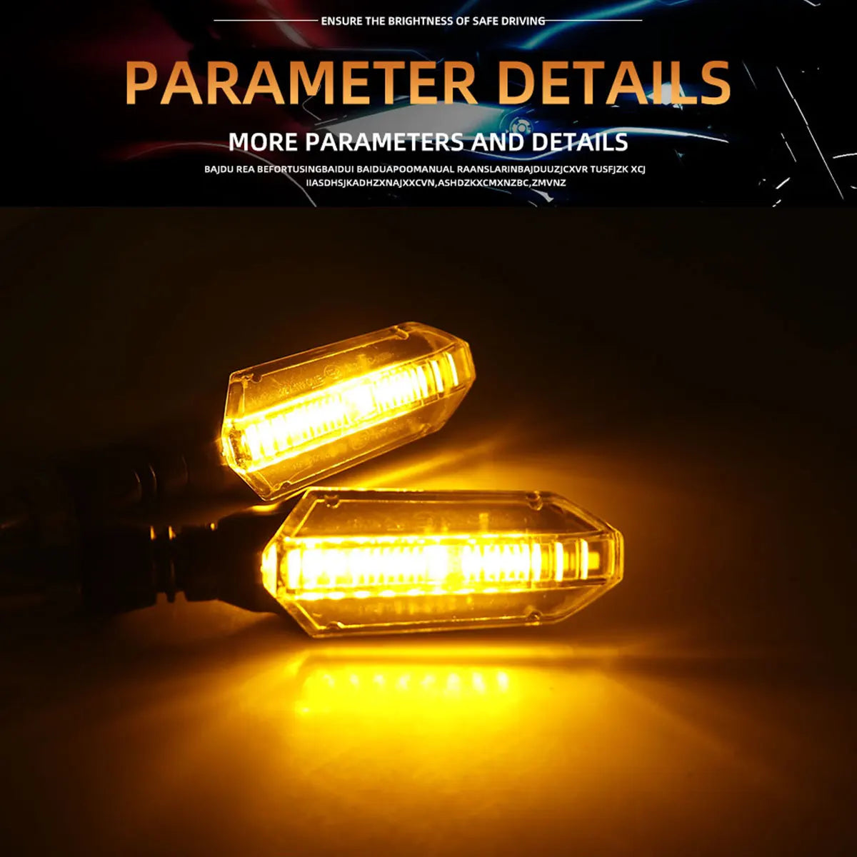 2 PCS Motocicleta Sinais Luz Traseira 12 LED Amarelo Fluindo Luz de Sinalização de Volta Pisca-pisca Moto Piscando Luzes de Direção Indicador de Parada.