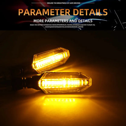 2 PCS Motocicleta Sinais Luz Traseira 12 LED Amarelo Fluindo Luz de Sinalização de Volta Pisca-pisca Moto Piscando Luzes de Direção Indicador de Parada.