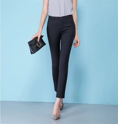 Slim Skinny High Waist Elastic Pencil Pants Overiszed 75kg Women Ankle-length Trousers Casual Spring 2024 Office Formal Pantalon