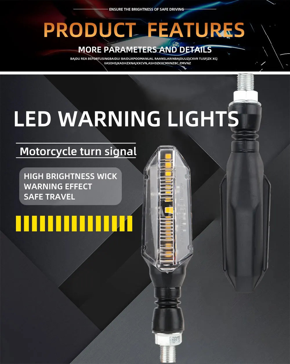 2 PCS Motocicleta Sinais Luz Traseira 12 LED Amarelo Fluindo Luz de Sinalização de Volta Pisca-pisca Moto Piscando Luzes de Direção Indicador de Parada.