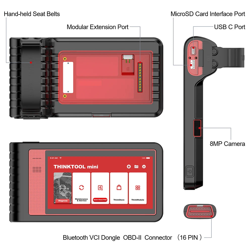 THINKCAR Thinktool Mini Car Diagnostic Tools Full System 28 Resets Free Update OBD2 Scanner ECU Coding Bi-directional Scan Tool