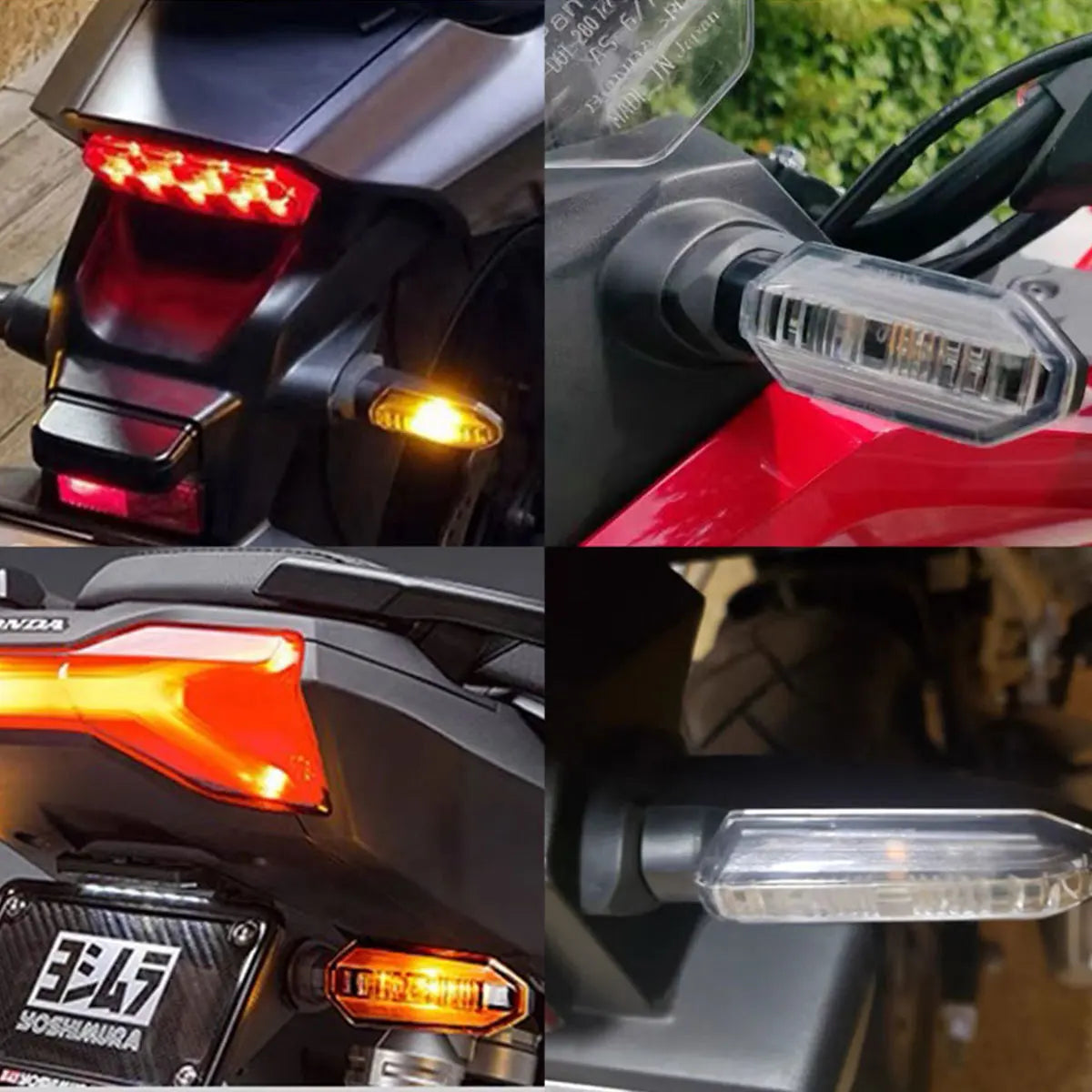 2 PCS Motocicleta Sinais Luz Traseira 12 LED Amarelo Fluindo Luz de Sinalização de Volta Pisca-pisca Moto Piscando Luzes de Direção Indicador de Parada.