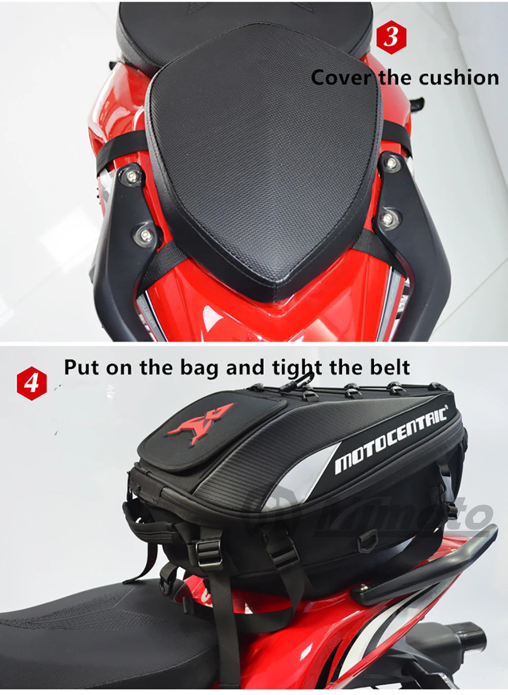 Nova bolsa traseira de motocicleta à prova d'água, multifuncional, durável, bolsa de assento traseiro de motocicleta, alta capacidade, mochila de piloto.