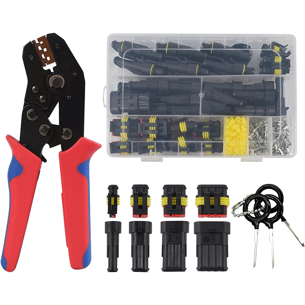 711 Pcs 43 kit à prova d'água automóvel conector elétrico terminal 1/2/3/4/5/6 macho e fêmea pino automóvel fio conector kit.