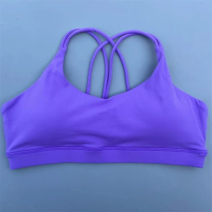 Solid Color soft high strength Women Fitness Bra Tight Sport Top Comprehensive Training Gym Yoga Underwear  Tight With Chest Pad