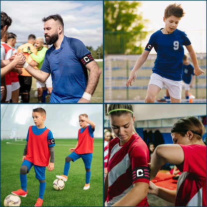 5/7PCS Braceletes de Capitão de Futebol Cor Brilhante Ajustável C Braço Banda Multicolorida Bandas de Futebol Manga para Jovens & Adultos.