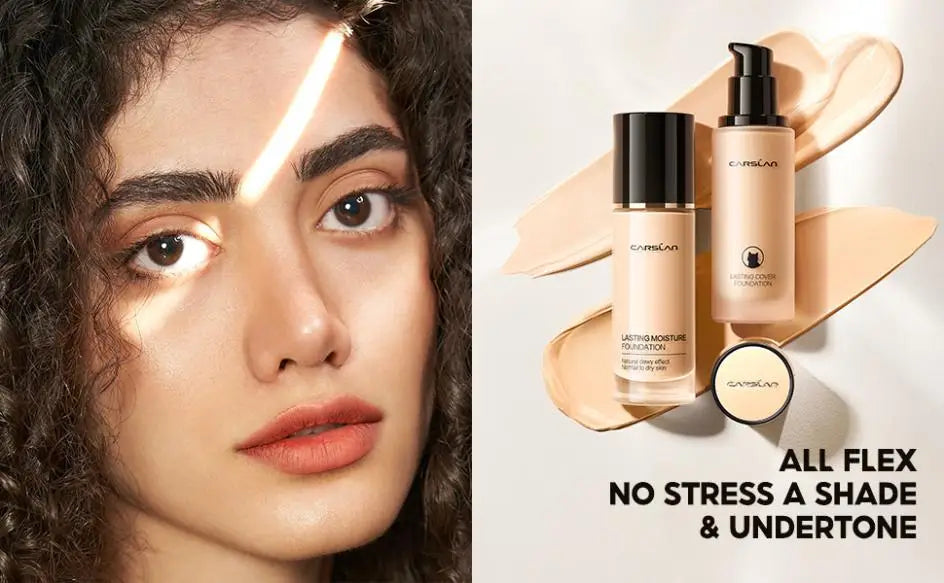 CARSLAN Umidade de Longa Duração Matte Liquid Face Foundation Cobertura Total Corretivo Clareamento Controle de Óleo Base Facial Maquiagem.