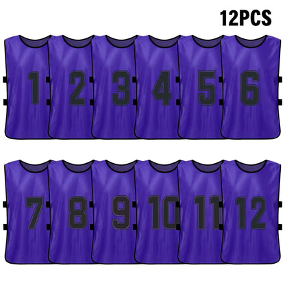 6 PCS / 2 PCS Adultos Futebol Pinnies Secagem Rápida Equipe de Futebol Jerseys Esportes Juvenis Scrimmage Equipe de Futebol Numerada Babadores Colete Esportivo.