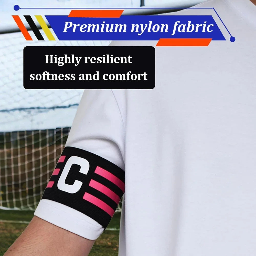 5/7PCS Braceletes de Capitão de Futebol Cor Brilhante Ajustável C Braço Banda Multicolorida Bandas de Futebol Manga para Jovens & Adultos.