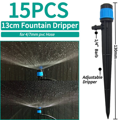 OASIS Greenhouse Watering Sprinkler Dripper Drip Irrigation Garden Adjustable Mist Emitters Stake Micro Spray Rotating Nozzle