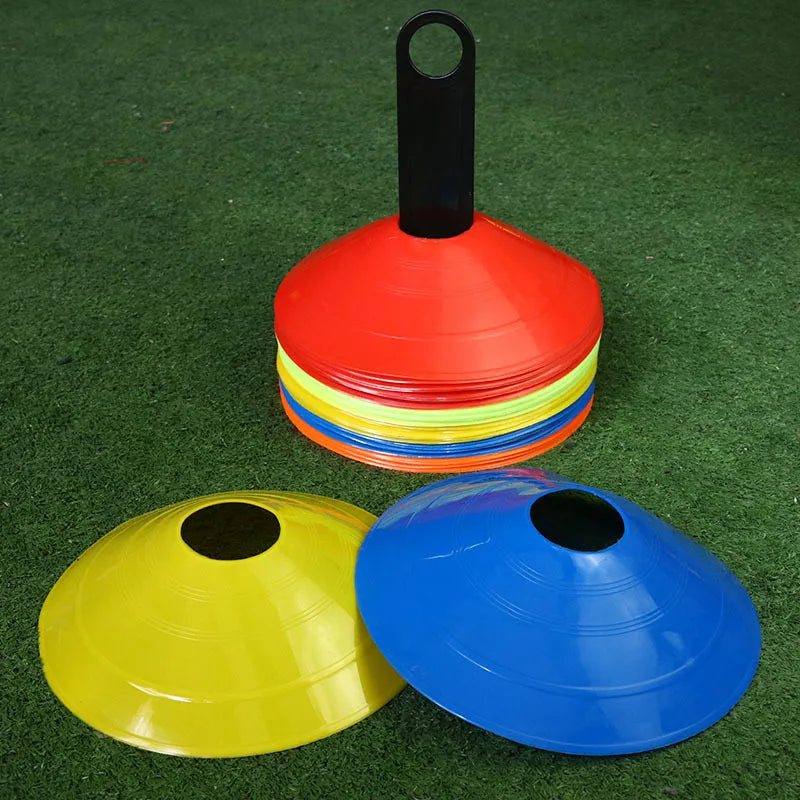 10 Pcs Treinamento de Futebol Jogo de Bola de Futebol Disco de Agilidade Conjunto de Cones de Disco Multi Esporte Treinamento Espaço Cones Com Suporte de Suporte de Plástico