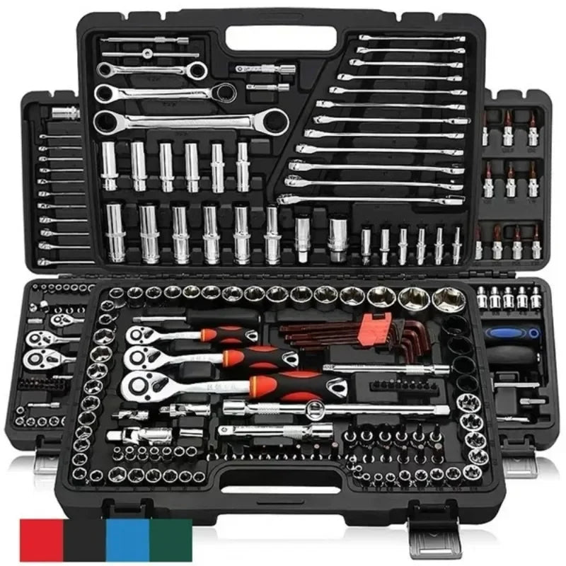 46 pcs Kit de ferramentas de reparo de carro 1/4 de polegada Tomada Conjunto de ferramentas de reparo de carro Catraca Torquímetro Combo Auto Repairing Set Ferramenta mecânica.