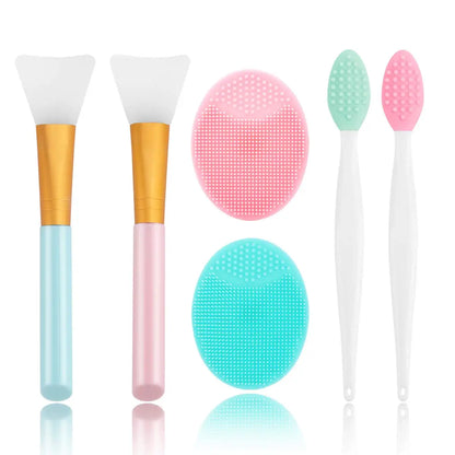 Silicone Lip Exfoliating Facial Cleansing Brush Face Scrub Nose Clean Brush Blackhead Remover Double-Sided Beauty Skin Care Tool